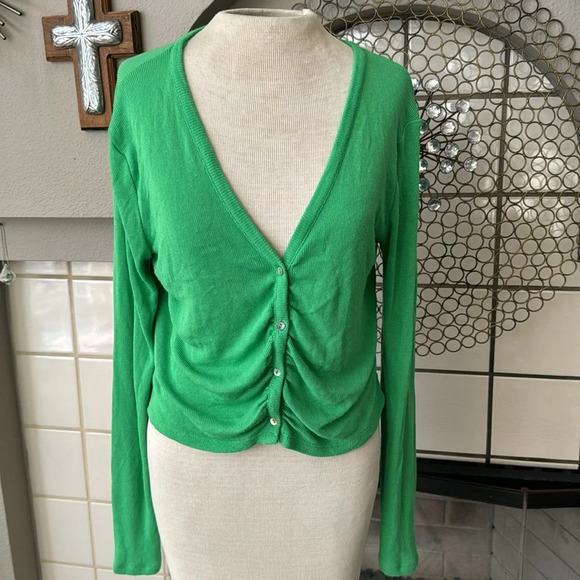Zara 2 piece green knit cardigan sweater set size medium - Picture 8 of 16